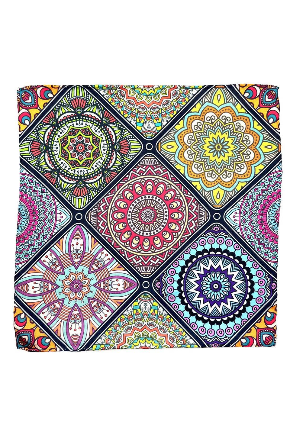 Çok Renkli Motif Desen Erkek Cep Mendili SPS548-17