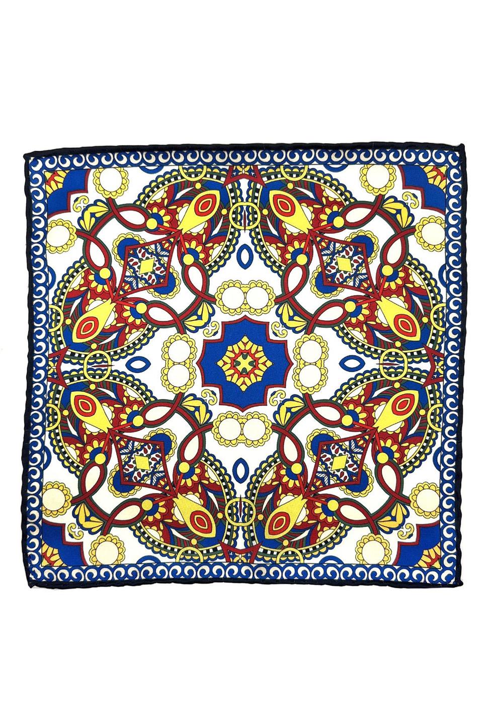 Çok Renkli Motif Desen Erkek Cep Mendili SPS573-16
