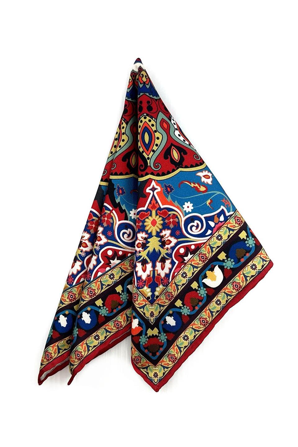 Çok Renkli Motif Desen Erkek Cep Mendili SPS606-86