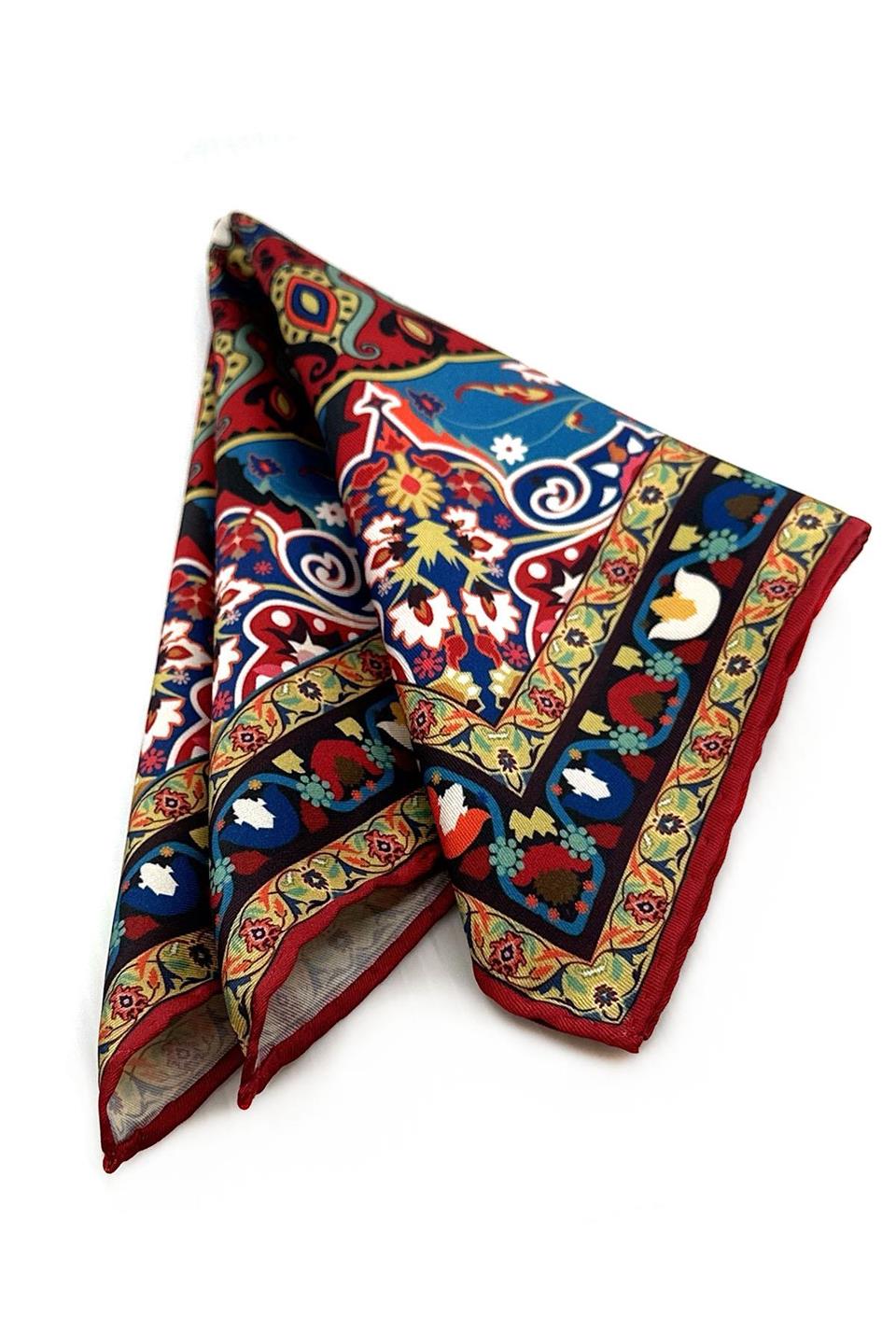 Çok Renkli Motif Desen Erkek Cep Mendili SPS606-86