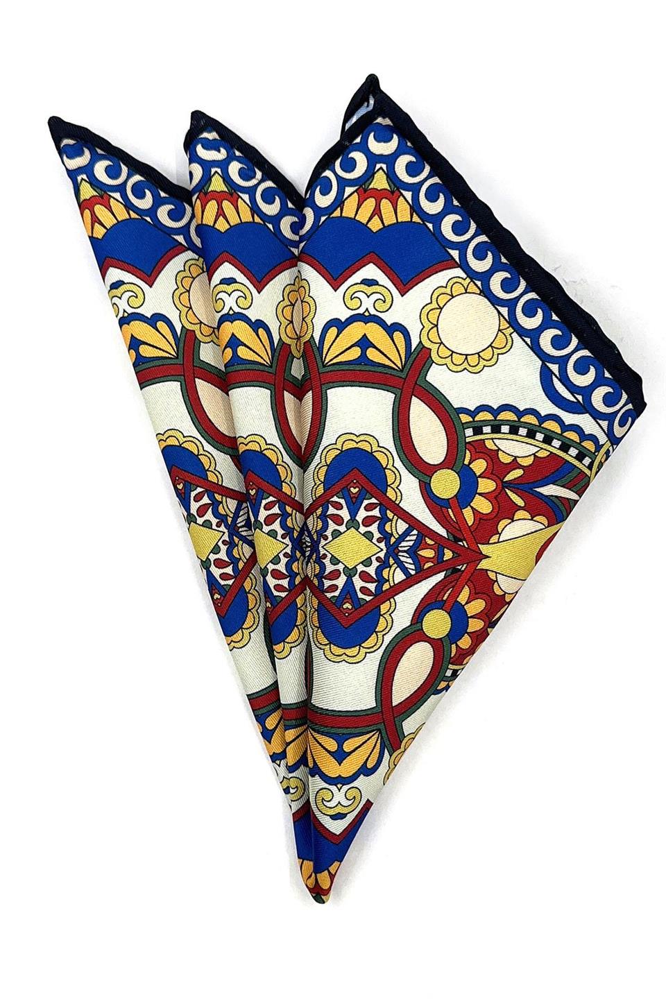 Çok Renkli Motif Desen Erkek Cep Mendili SPS573-16