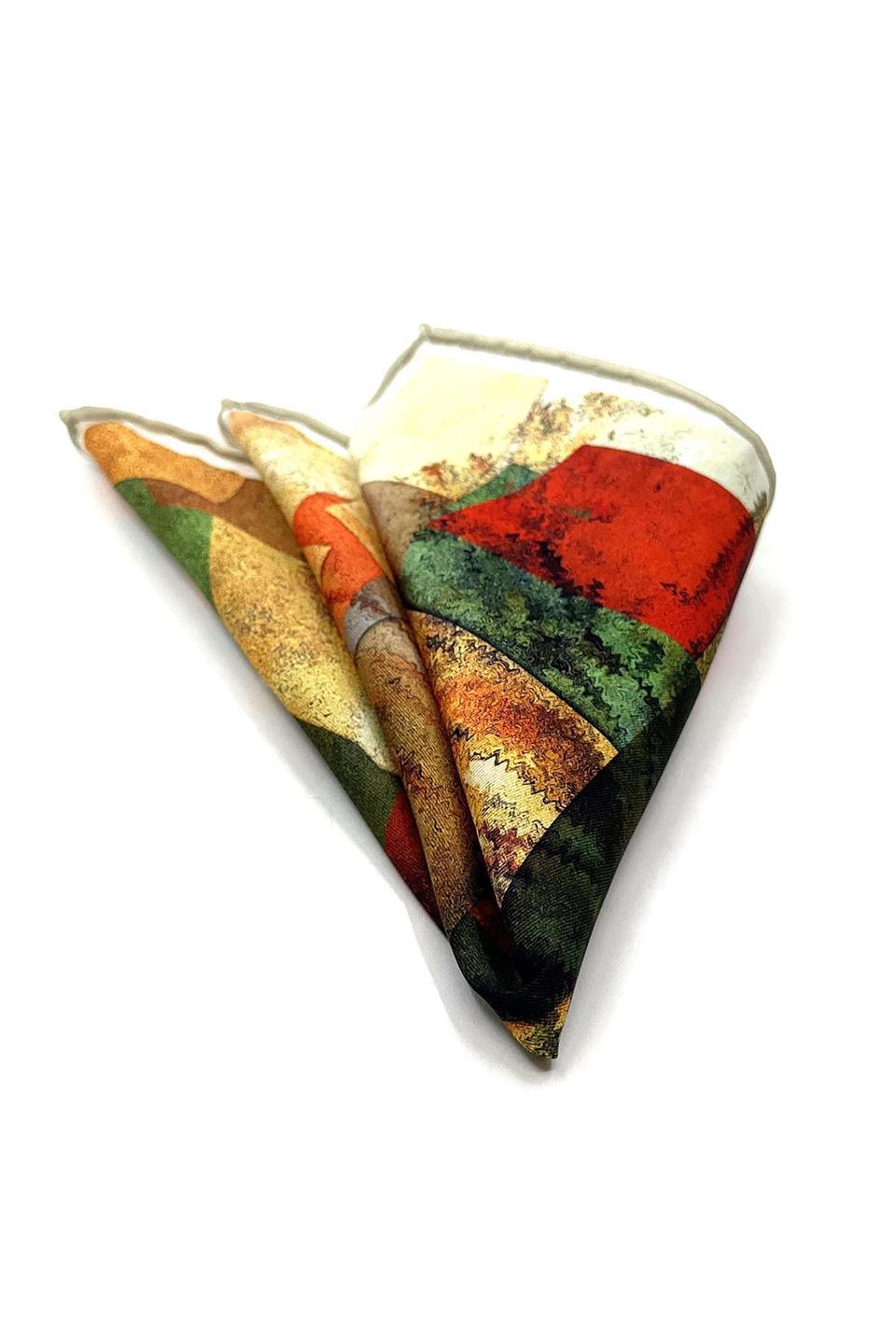 Çok Renkli Motif Desen Erkek Cep Mendili SPS542-16