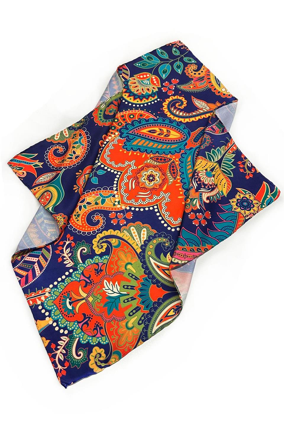 Çok Renkli Motif Desen Fular Bandana 55-55 cm KDNF30