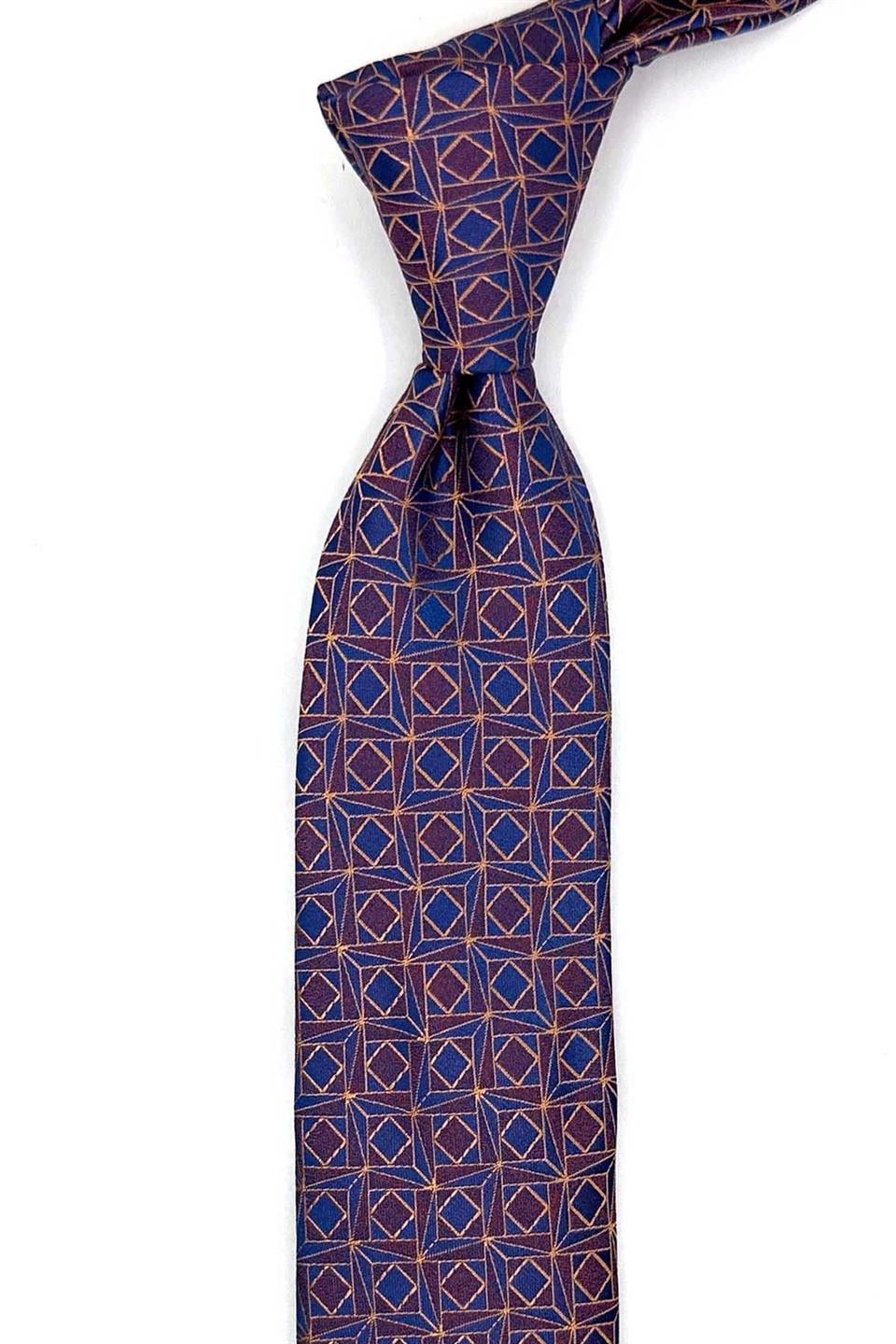 Çok Renkli Motif Desen İnce Kravat SK8073