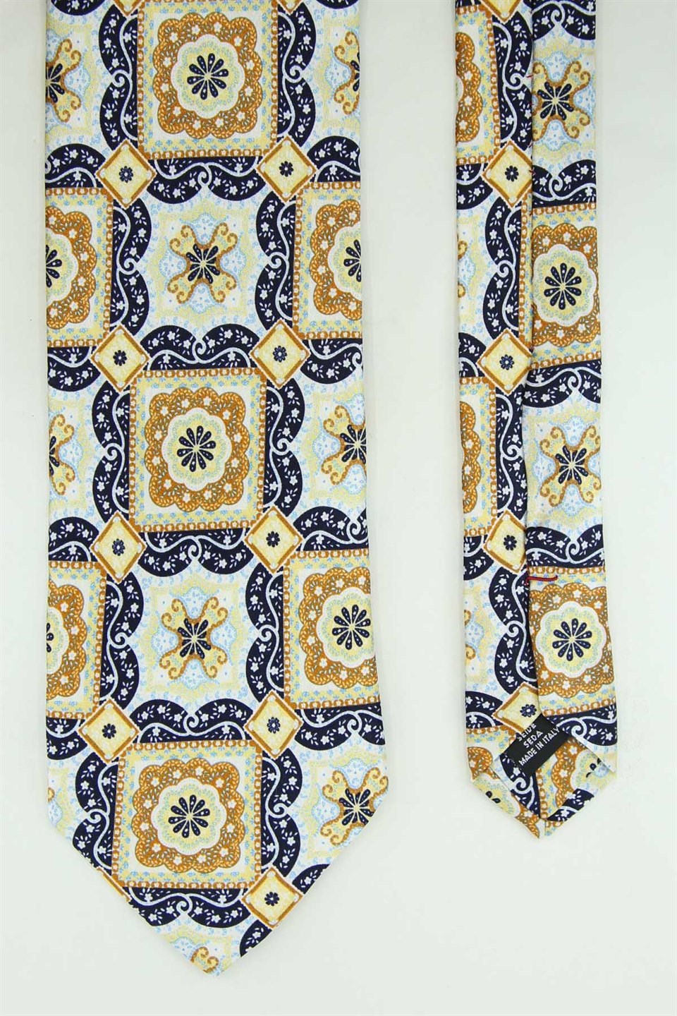 Çok Renkli Motif Desen İtalyan İpek Kravat İK2534