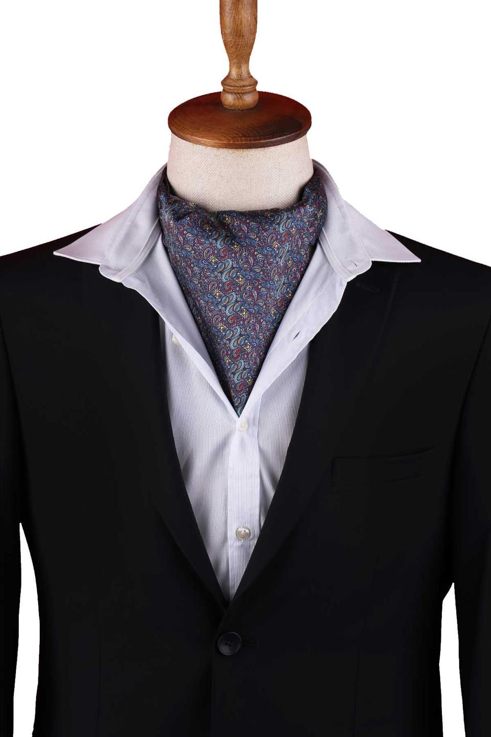 Çok Renkli Şal Desen Erkek Fular Ascot K671