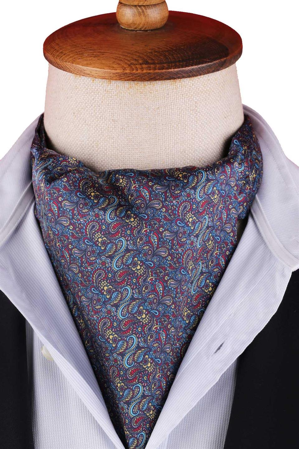 Çok Renkli Şal Desen Erkek Fular Ascot K671