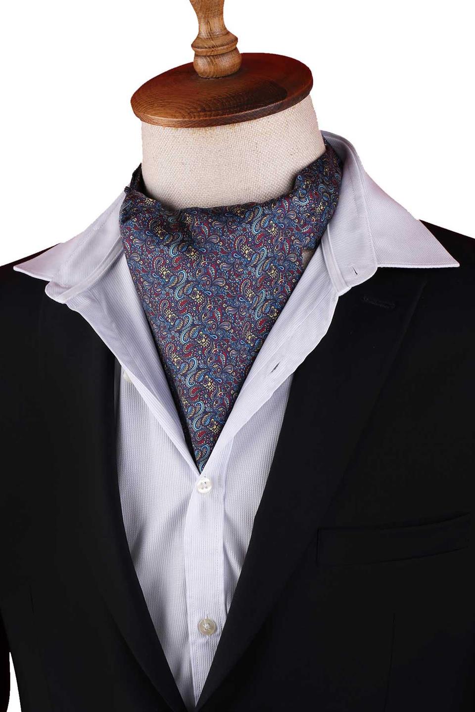 Çok Renkli Şal Desen Erkek Fular Ascot K671