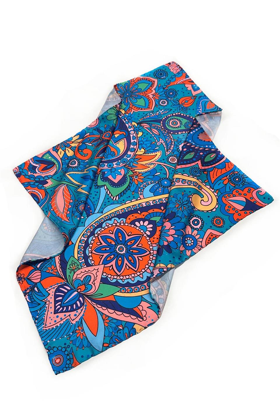 Çok Renkli Şal Desen Fular Bandana 55-55cm KDNF21