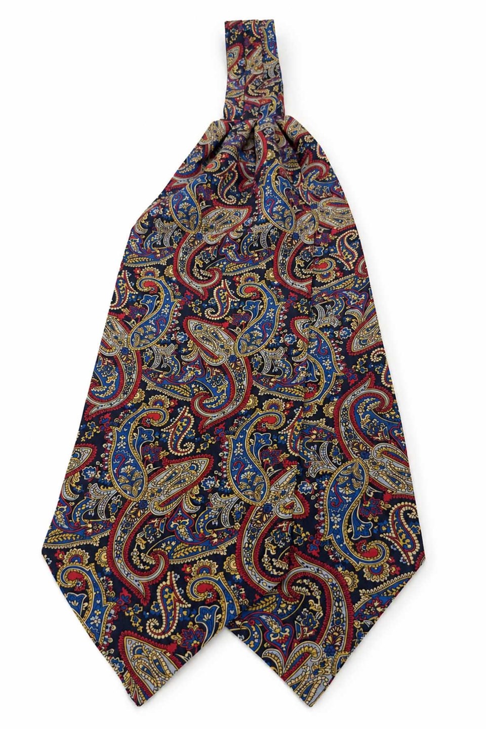 Çok Renkli Şal Desen İtalyan İpek Ascot Kravat SAC90