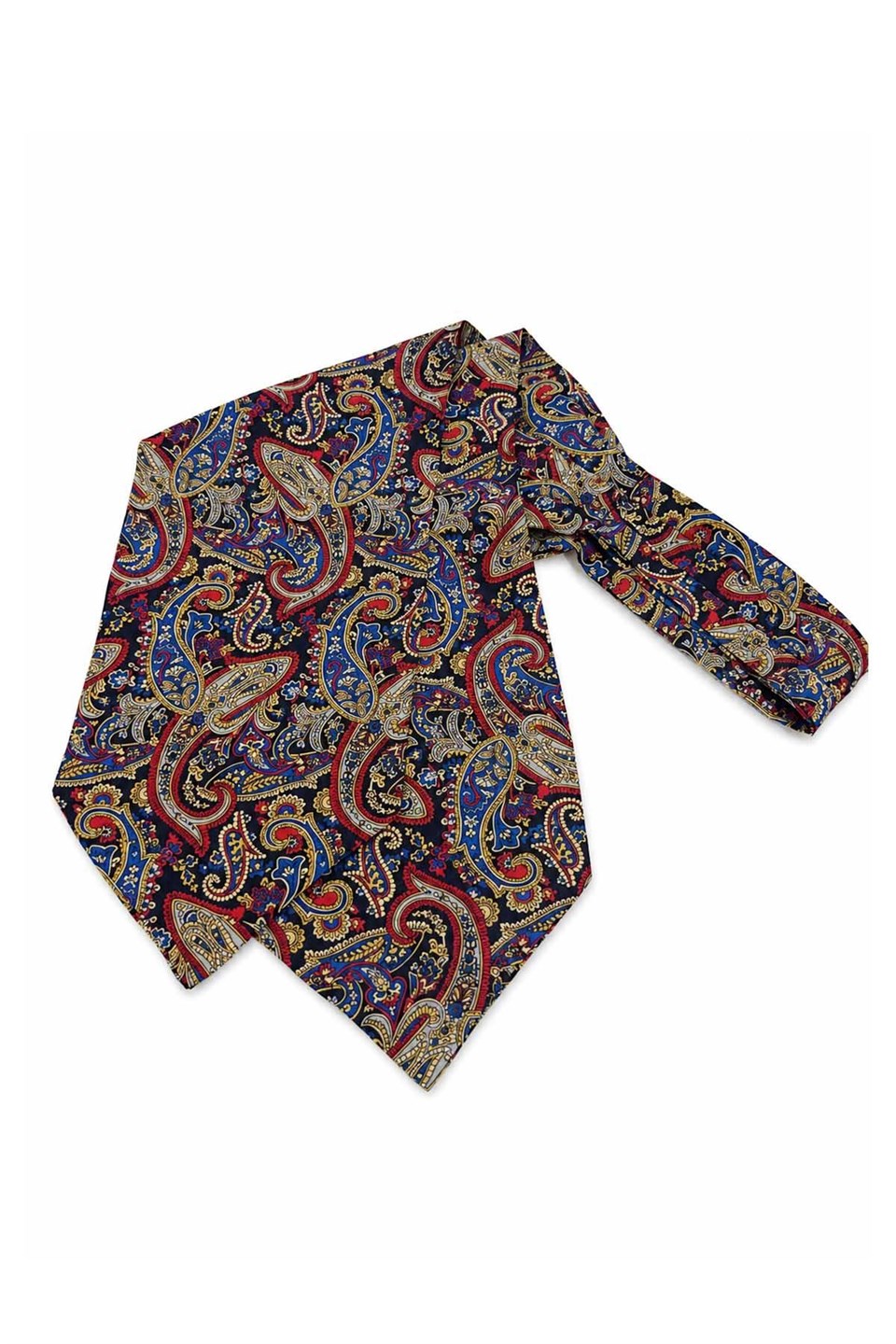 Çok Renkli Şal Desen İtalyan İpek Ascot Kravat SAC90