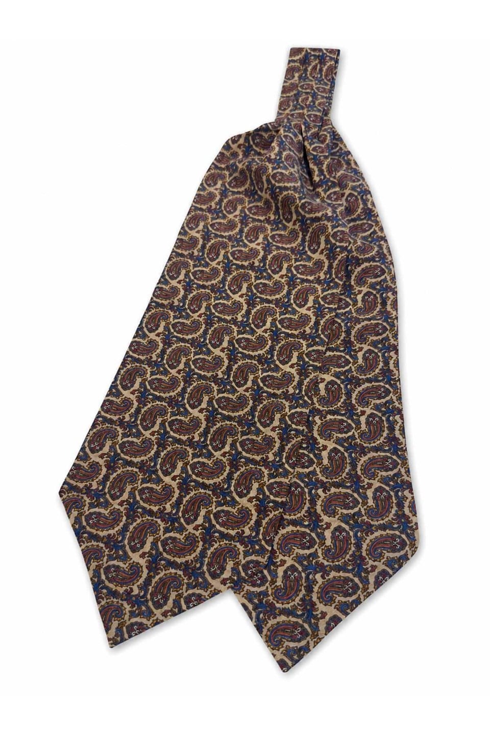 Çok Renkli Şal Desen İtalyan İpek Ascot Kravat SAC142