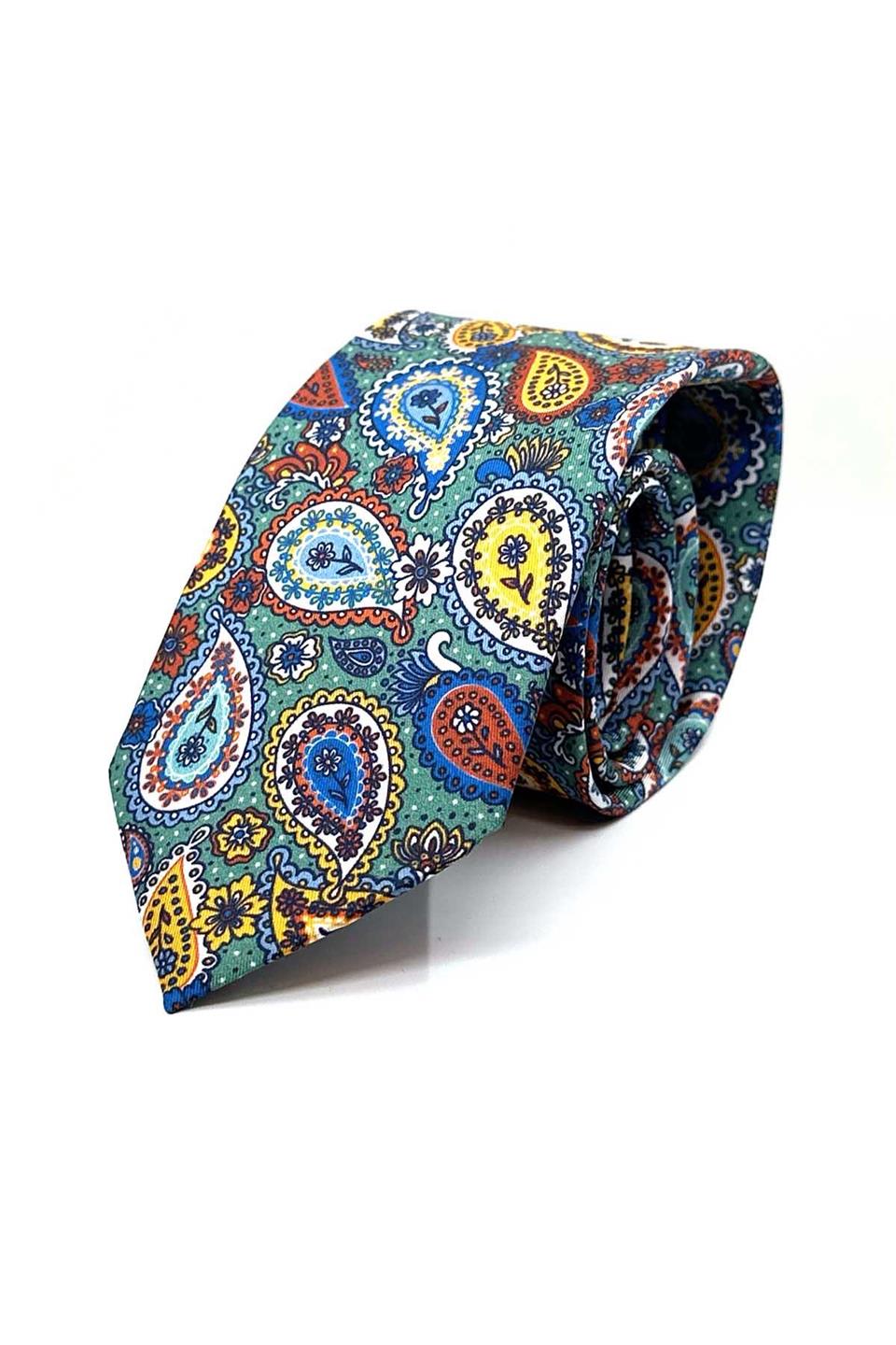 Çok Renkli Şal Desen İtalyan İpek Kravat İK1686