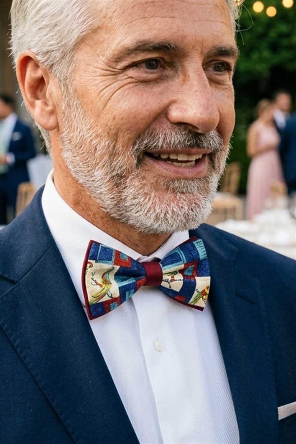 Çok Renkli Tavuskuşu İpek Papyon SB201
