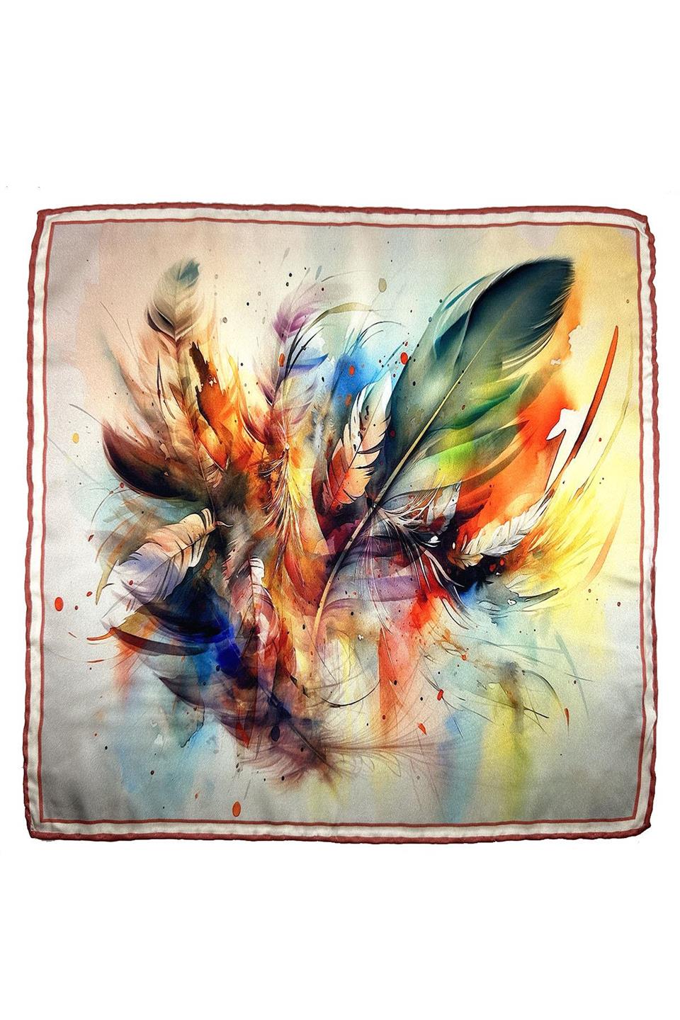 Çok Renkli Tüy Motif Erkek Cep Mendili SPS641-121