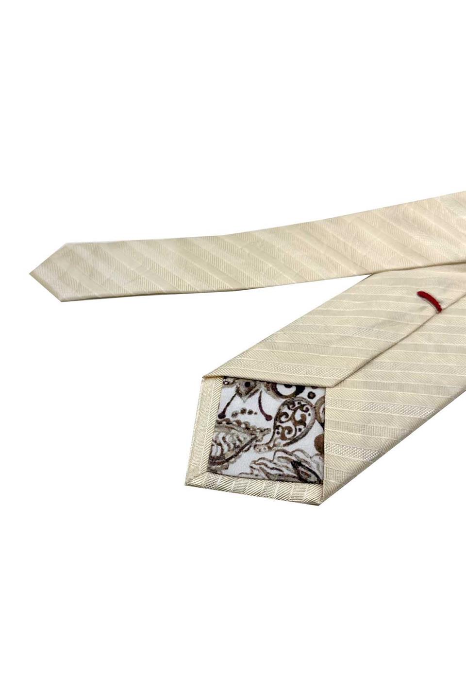 Colombino Style Bej Motif Desen İtalyan İpek Kravat İK2265
