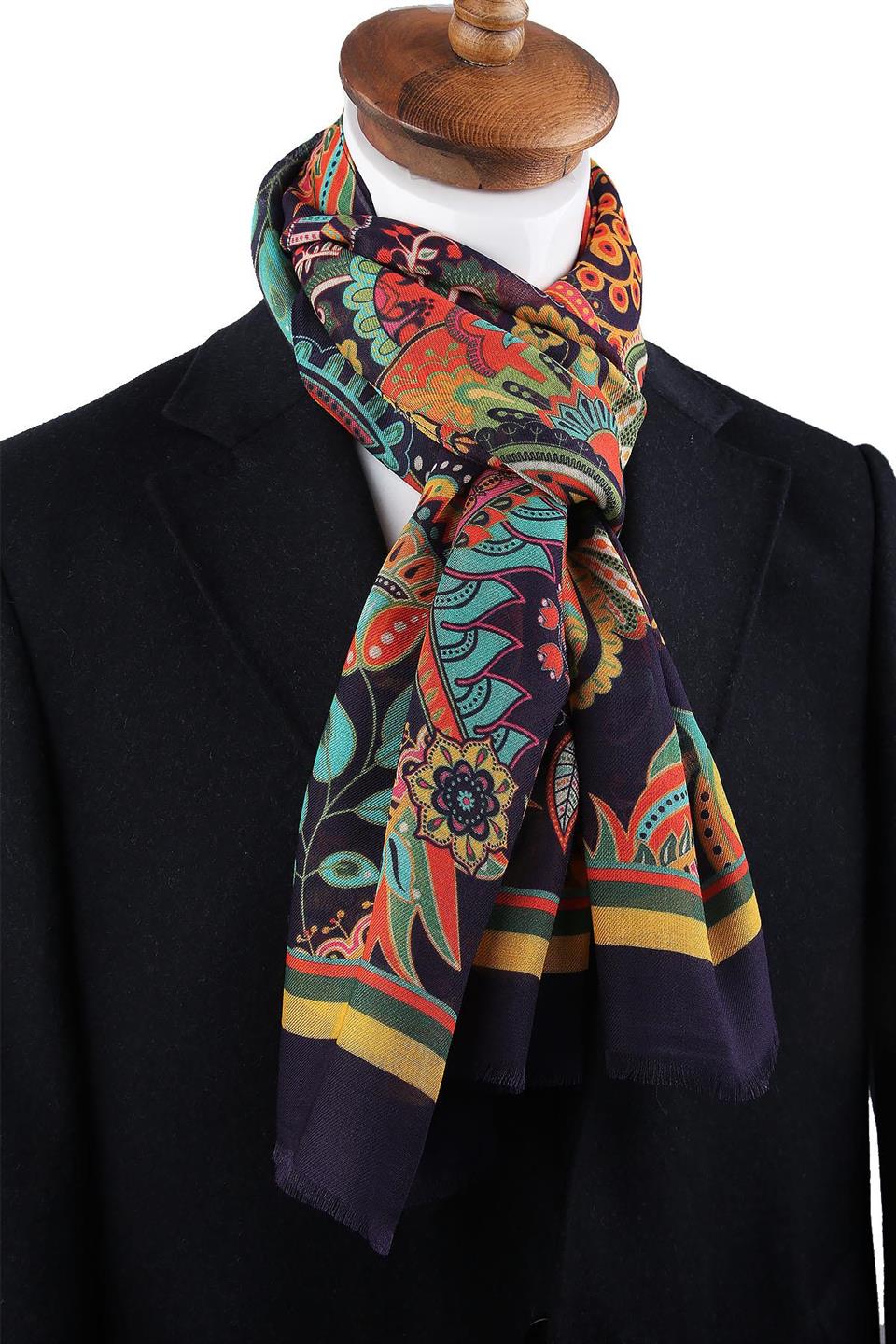 Crosby Style Çok Renkli İtalyan Modal Kaşkol MDL08