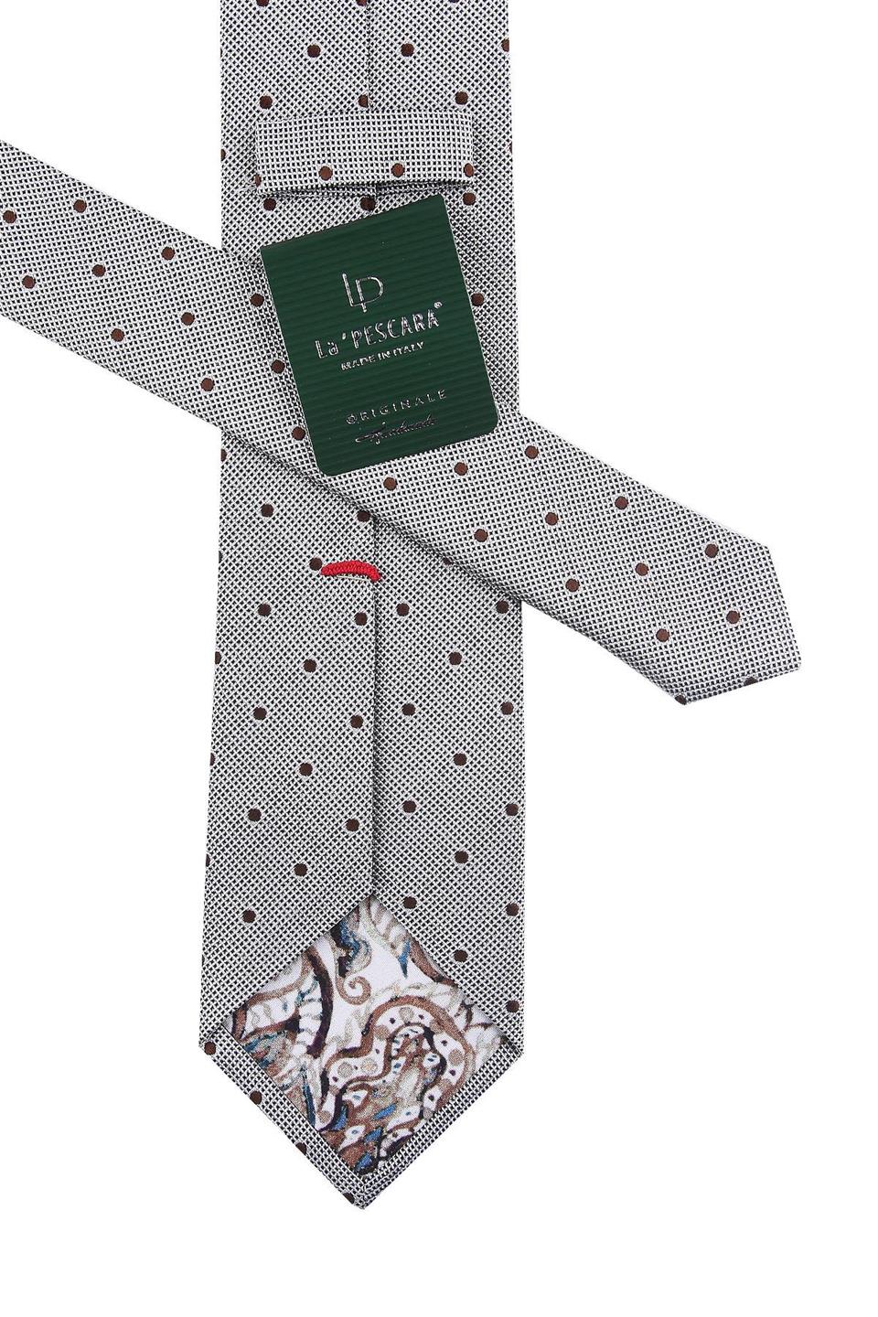 Crotto Style Gri Puantiye Desen İtalyan İpek Kravat İK748