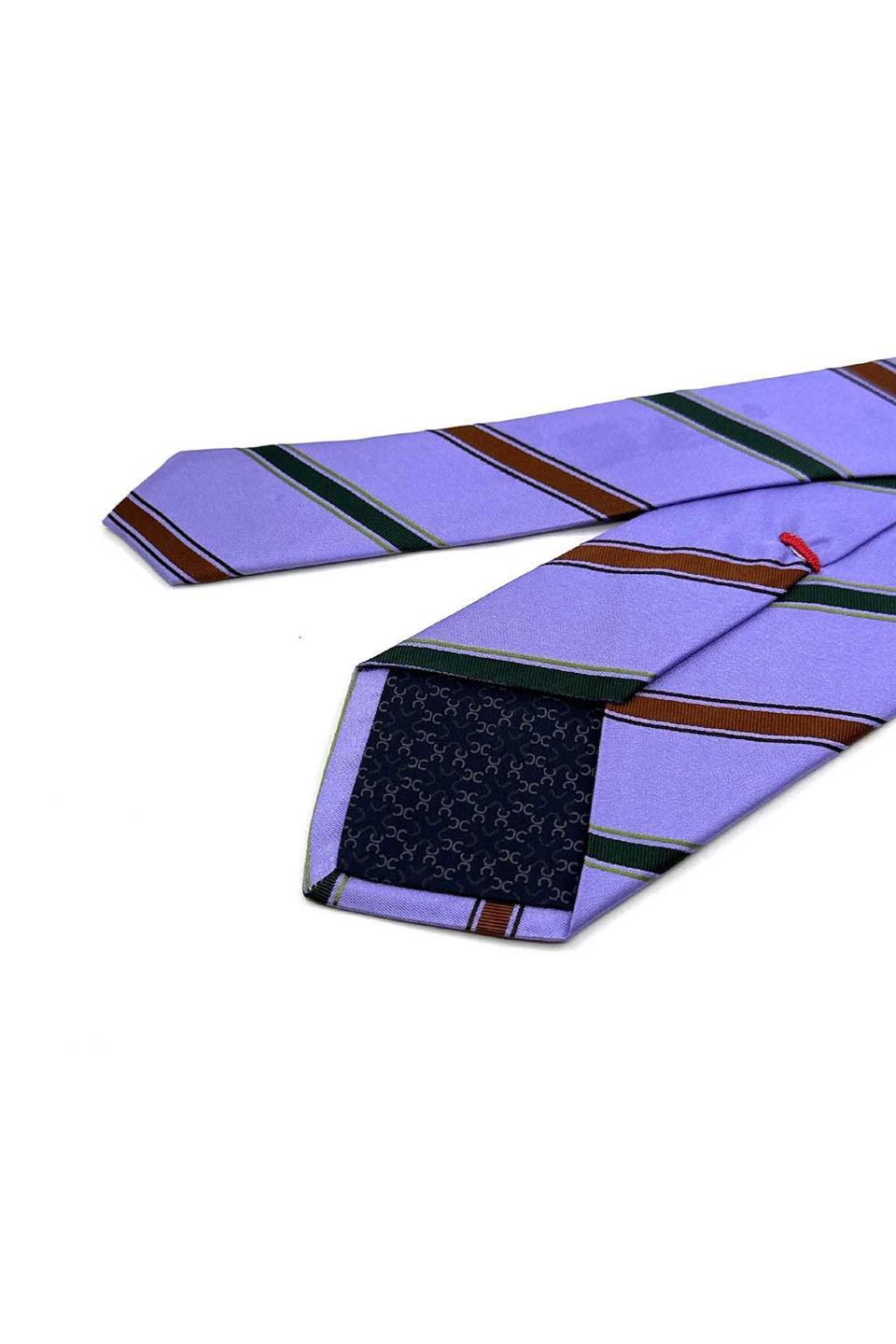 Cruvin Style Lila Çizgi Desen İtalyan İpek Kravat İK2286