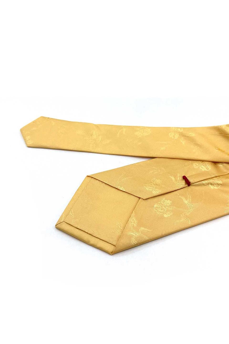 Curragheen Style Sarı Düz İtalyan İpek Kravat İK1935