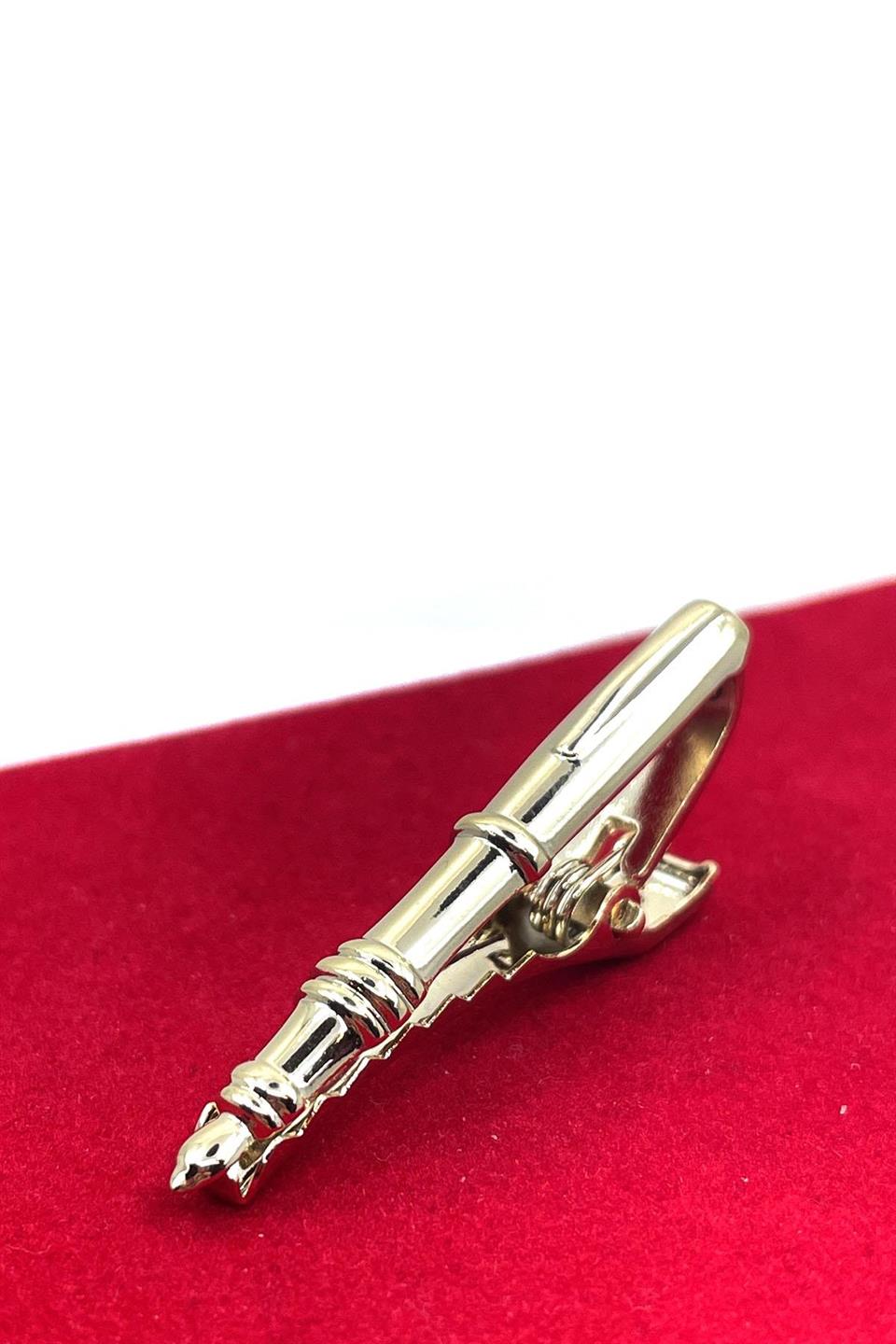 Dolma Kalem Altın Renk Kravat İğnesi KIY707