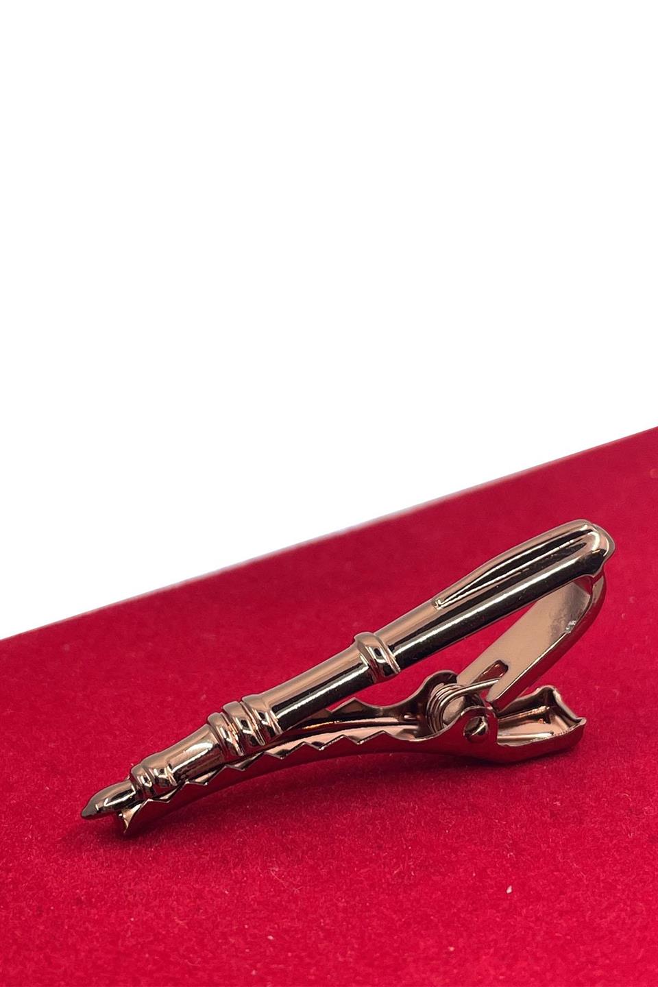 Dolma Kalem Bronz Renk Kravat İğnesi KIY711