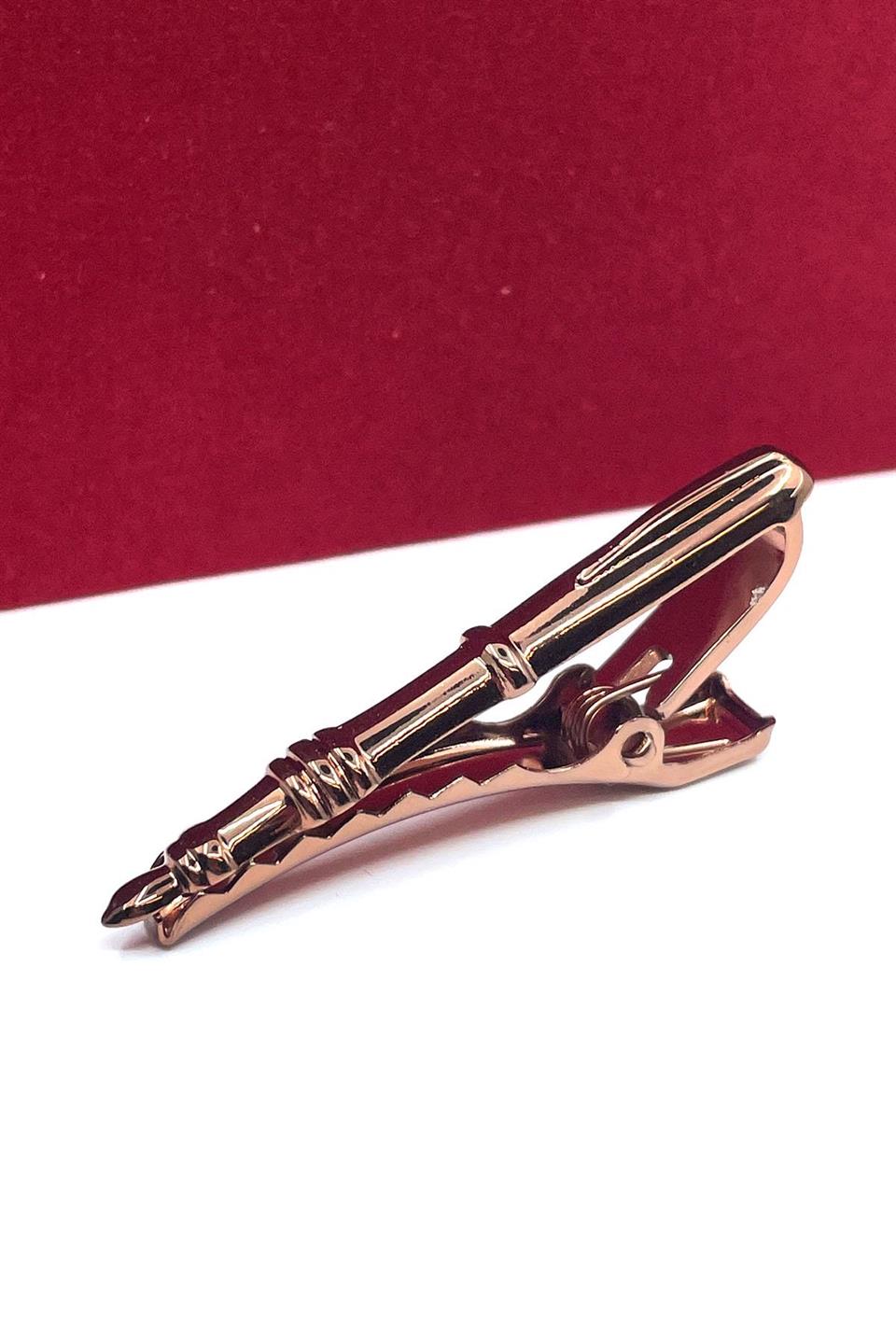 Dolma Kalem Bronz Renk Kravat İğnesi KIY711