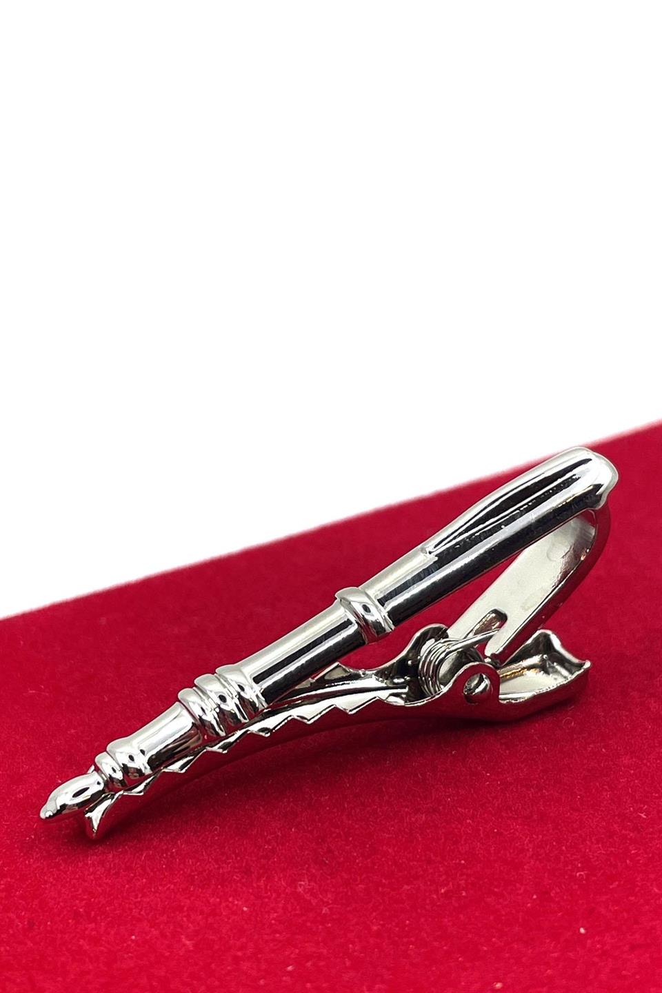 Dolma Kalem Gümüş Renk Kravat İğnesi KIY144