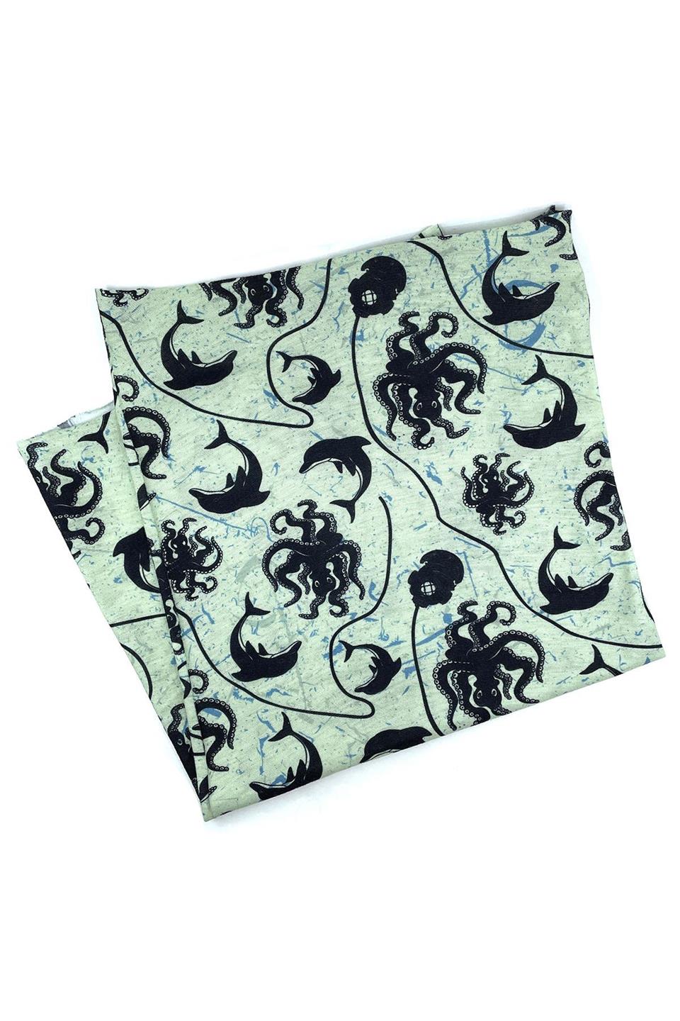 Dolphin & Octopus Yeşil Bandana BND45