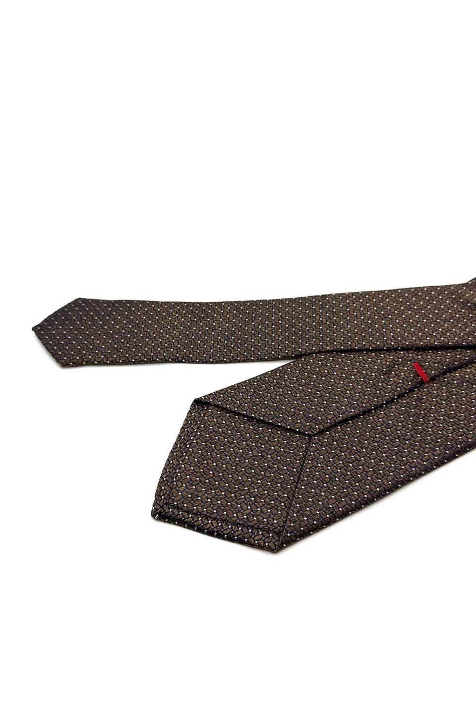 Dossodel Style Kahverengi Nokta Desen İtalyan İpek Kravat İK1883