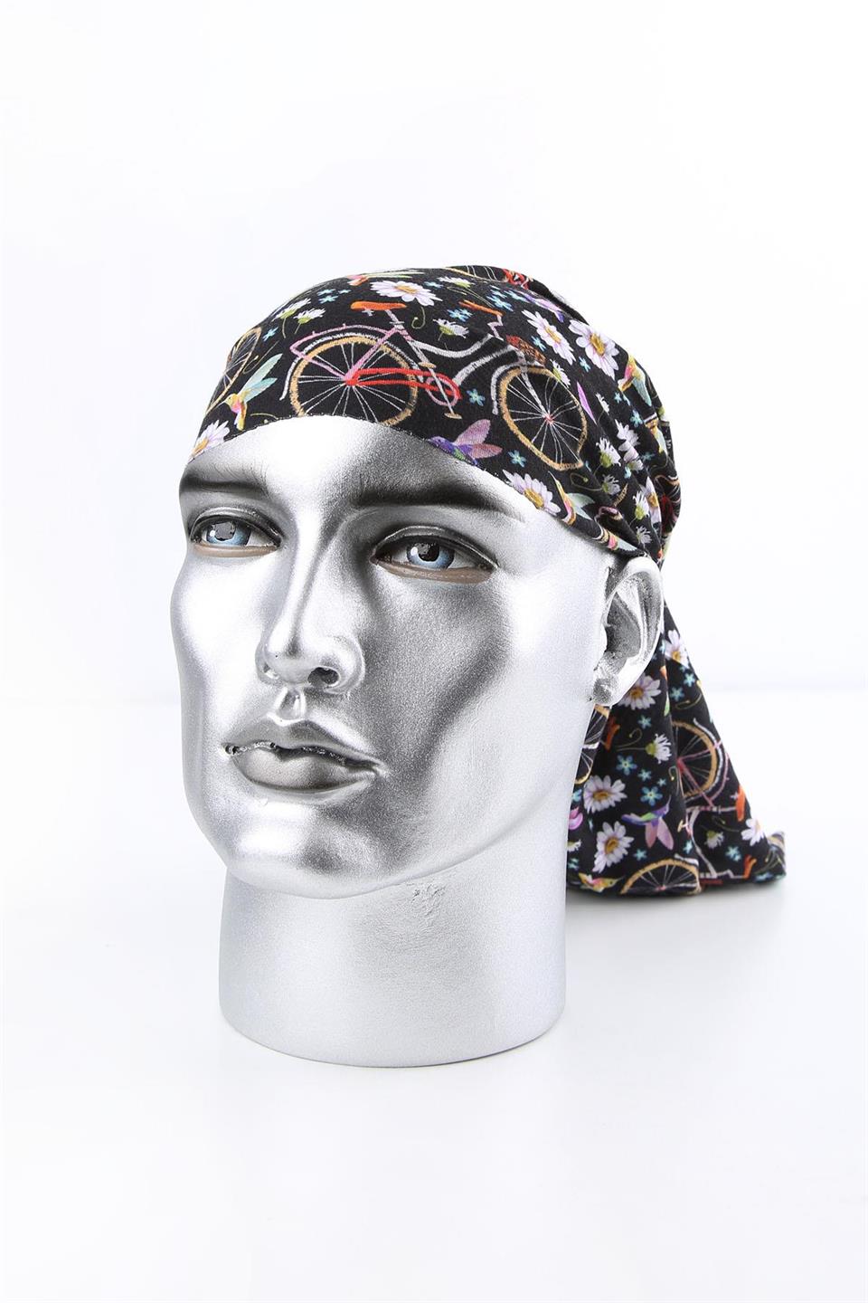 Floral Bike Siyah Bandana BND52