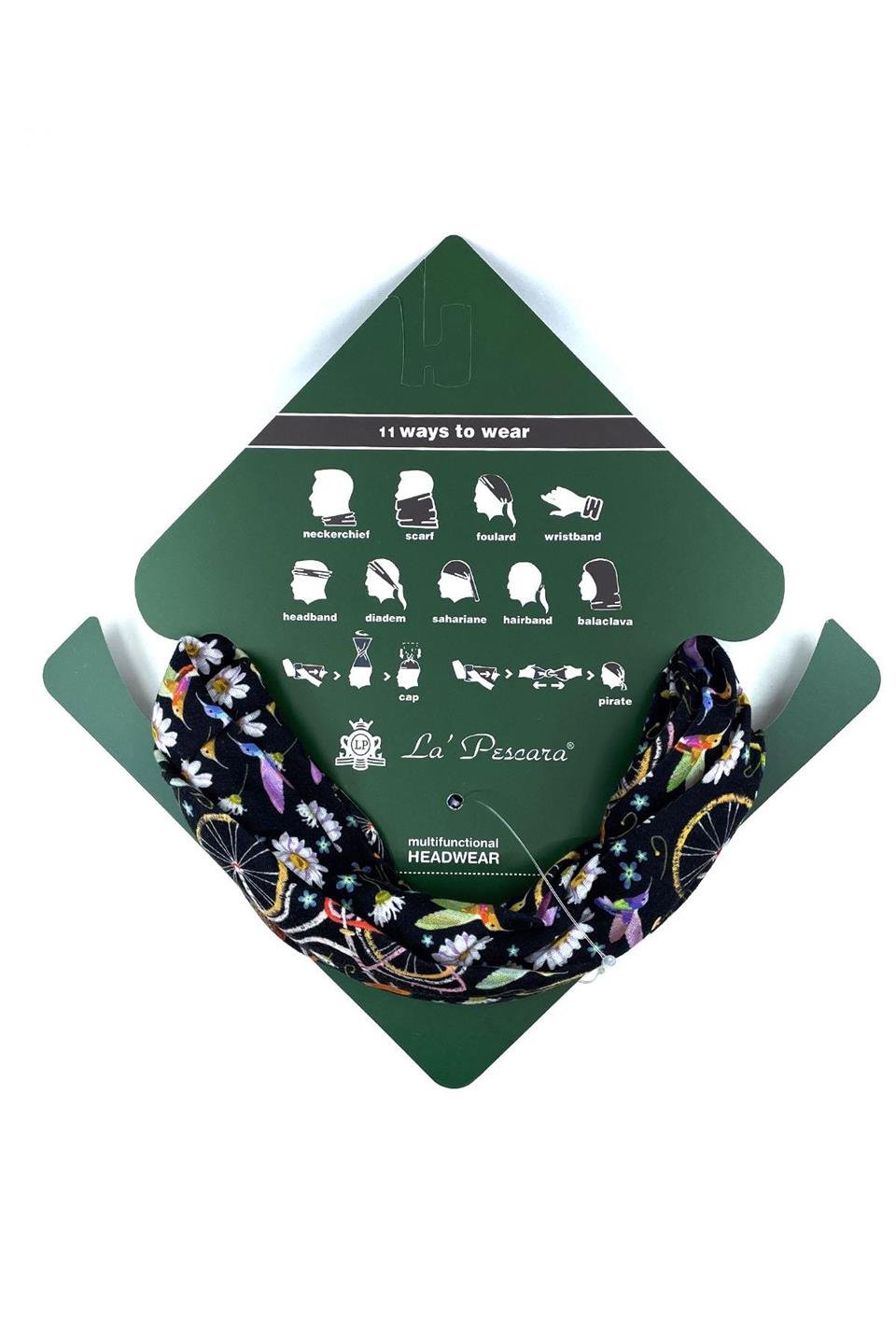 Floral Bike Siyah Bandana BND52