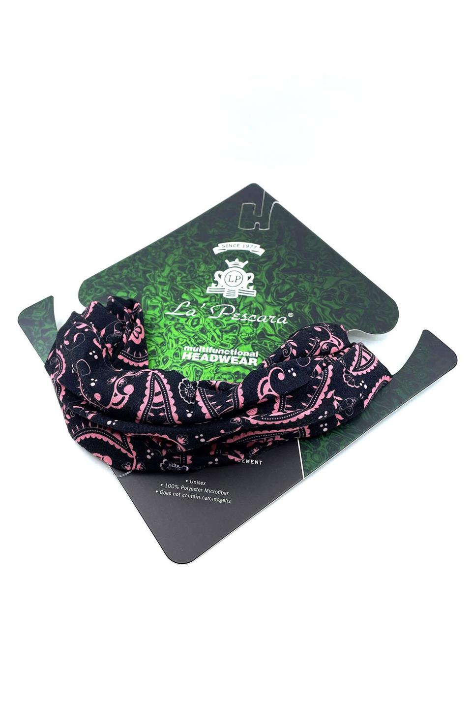 Floral Paisley Siyah Fuşya Bandana BND46