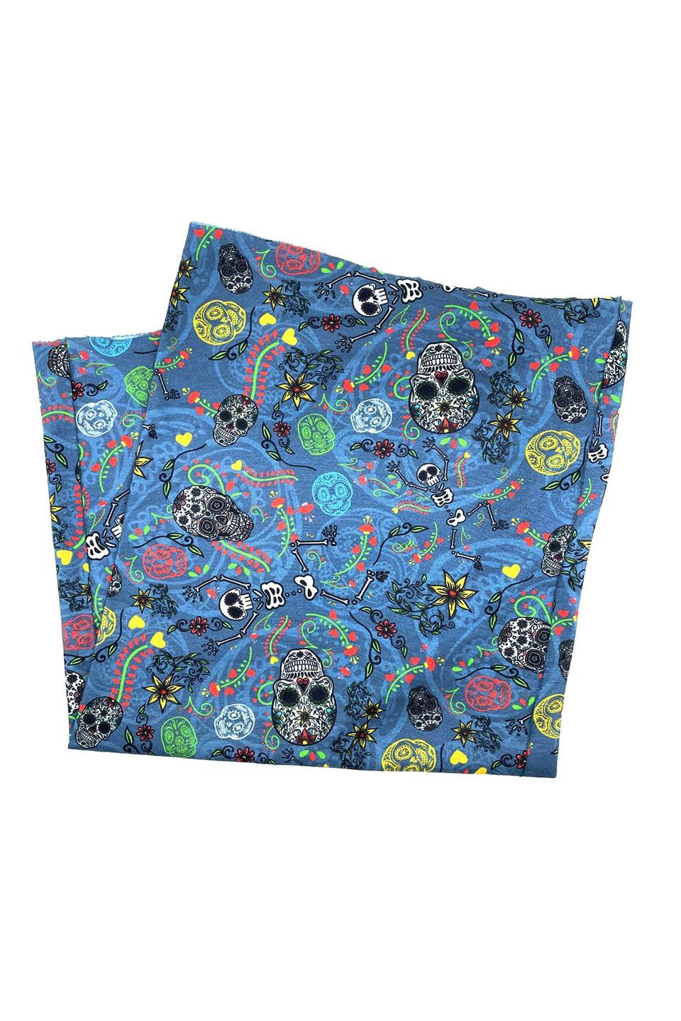 Floral Skull Mavi Bandana BND09