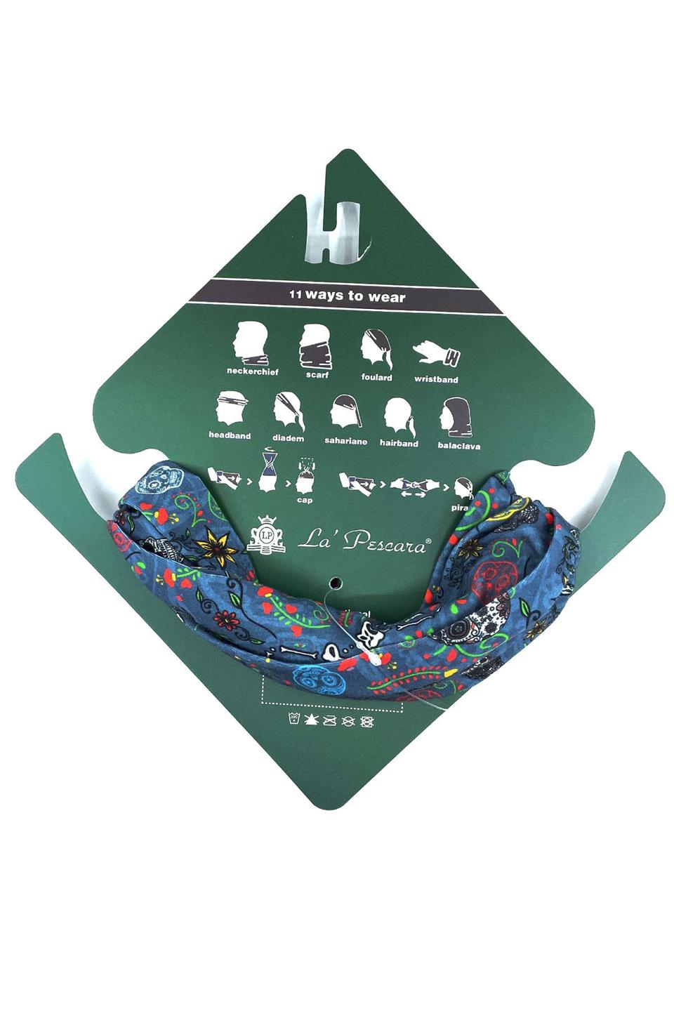 Floral Skull Mavi Bandana BND09