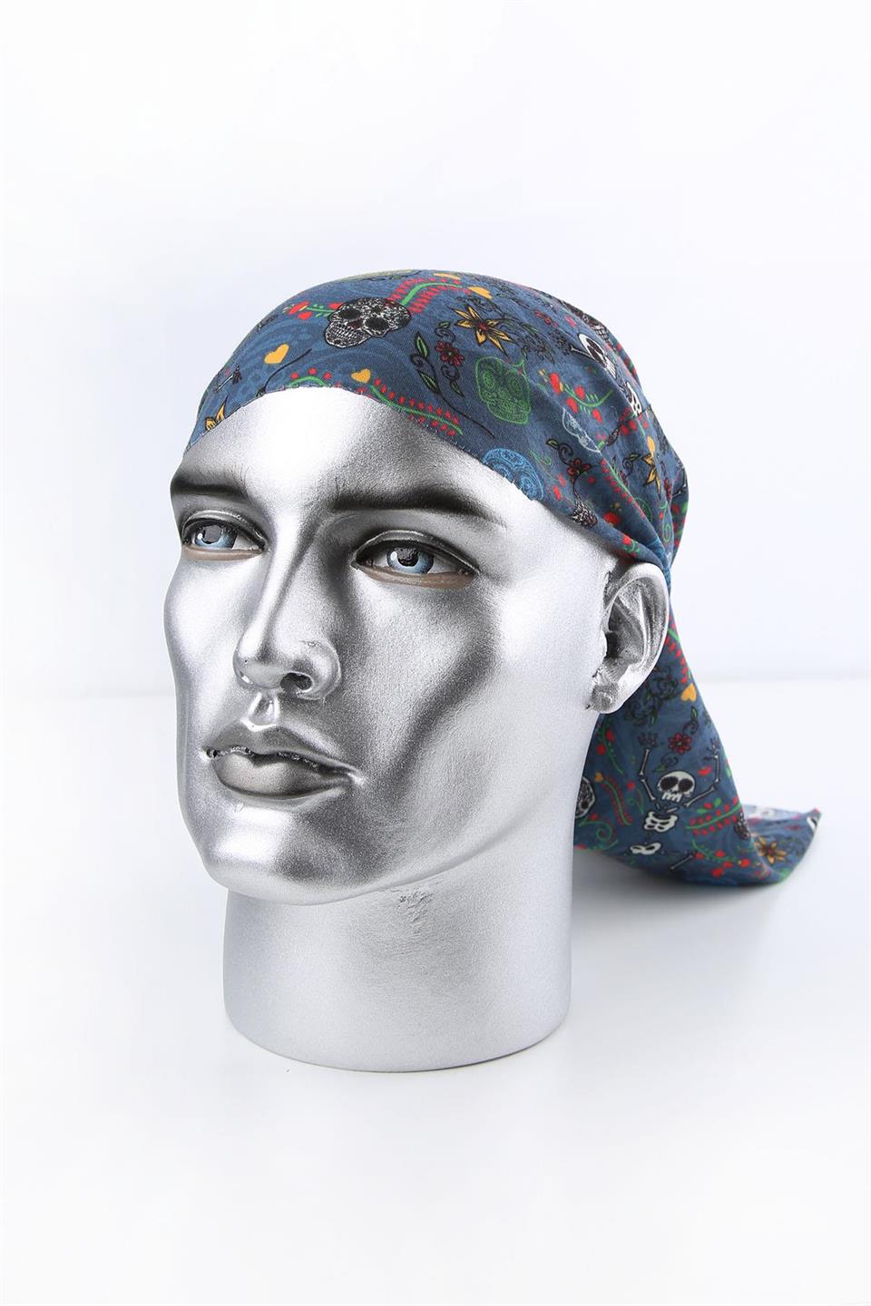 Floral Skull Mavi Bandana BND09