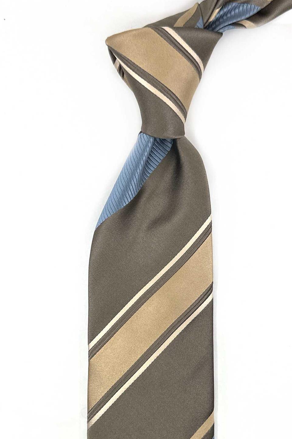 Forncett Style Vizon Çizgi Desen İtalyan İpek Kravat İK2013