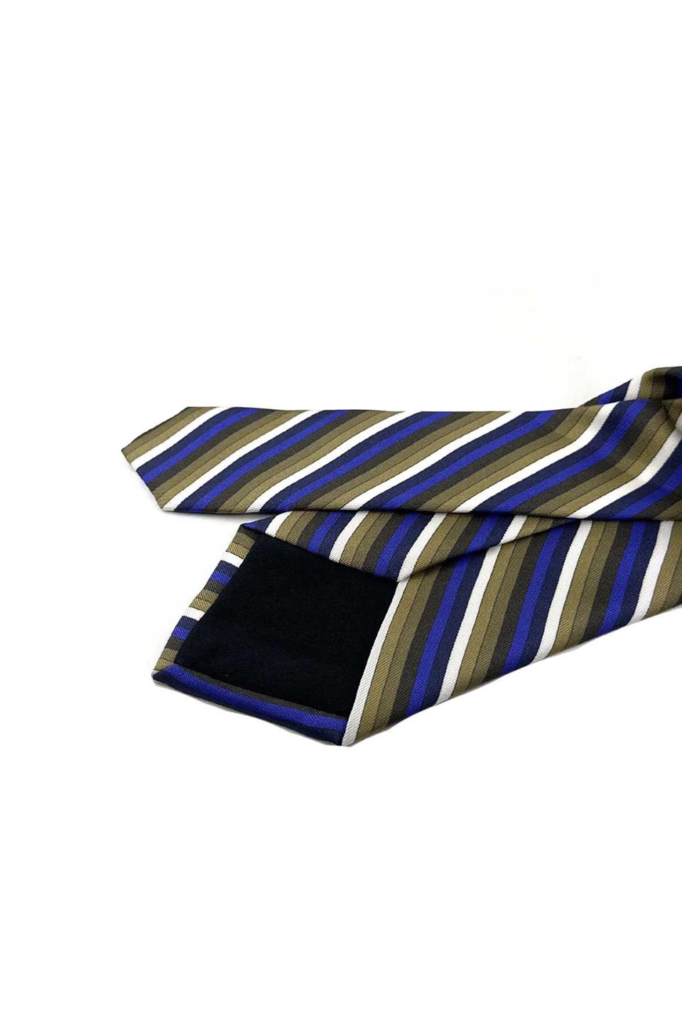 Fuller Style Yeşil Çizgi Desen İtalyan İpek Kravat İK2000