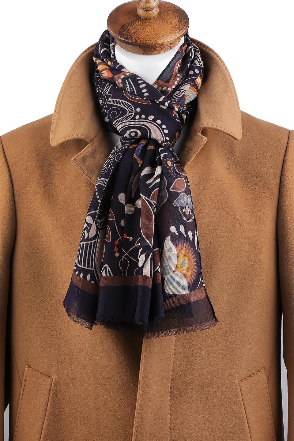 Fulton Style Lacivert İtalyan Modal Kaşkol MDL16