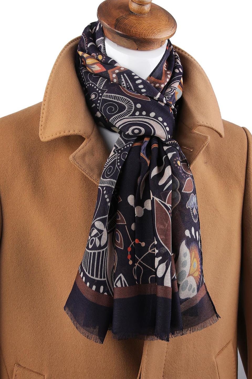 Fulton Style Lacivert İtalyan Modal Kaşkol MDL16