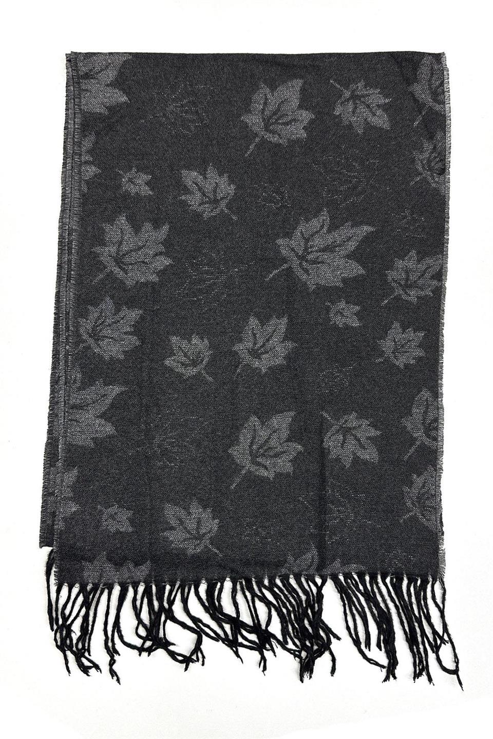 Füme Çiçek Desen Erkek Kaşkol K520