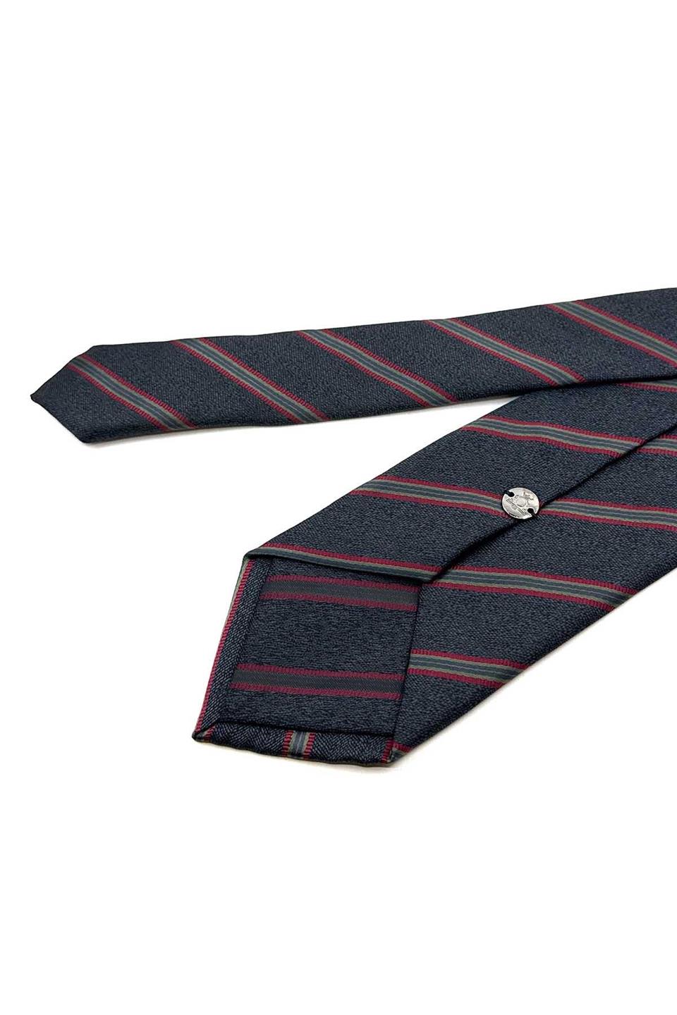 Füme Çizgi Desen Mendilli Klasik Kravat KK12352