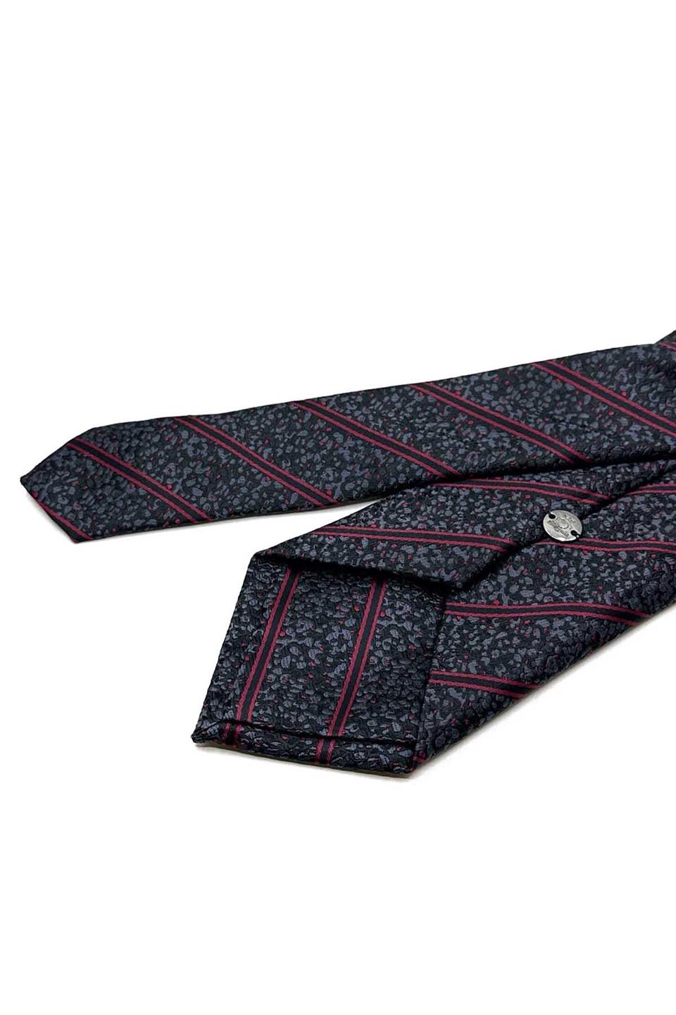 Füme Çizgi Desen Mendilli Klasik Kravat KK12912