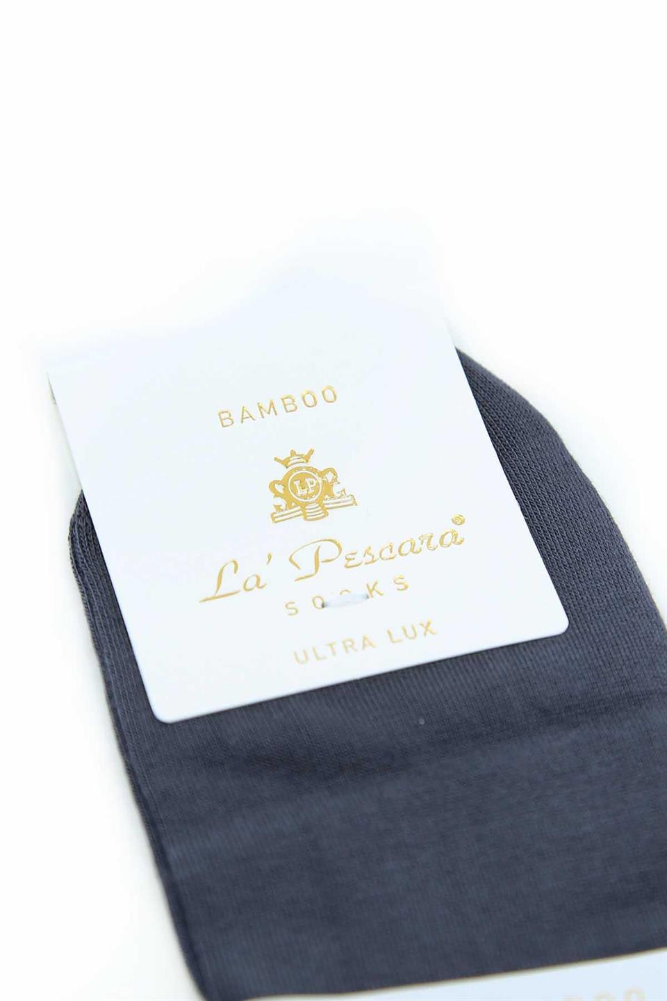 Füme Düz Ultra Lüks Bambu Tekli Yarım Erkek Çorap CRP351