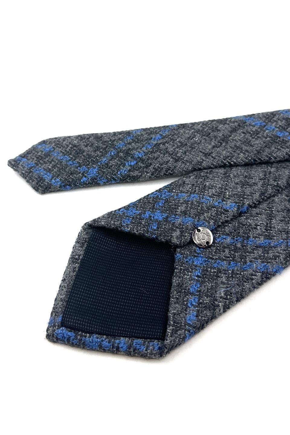 Füme Ekose Desen Klasik Yün Kravat KK12074