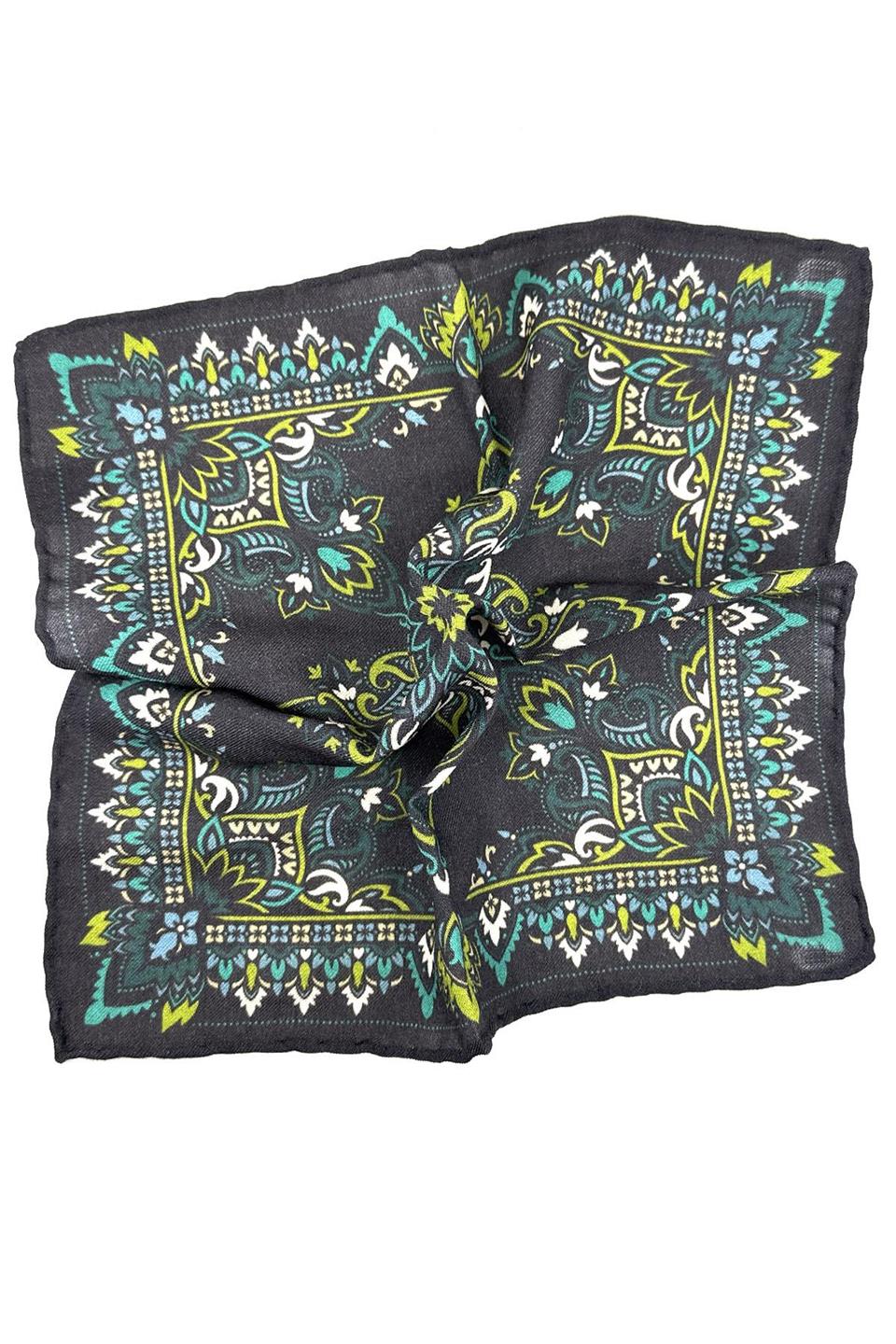 Füme El Dikişi İtalyan Yün Cep Mendili WL02