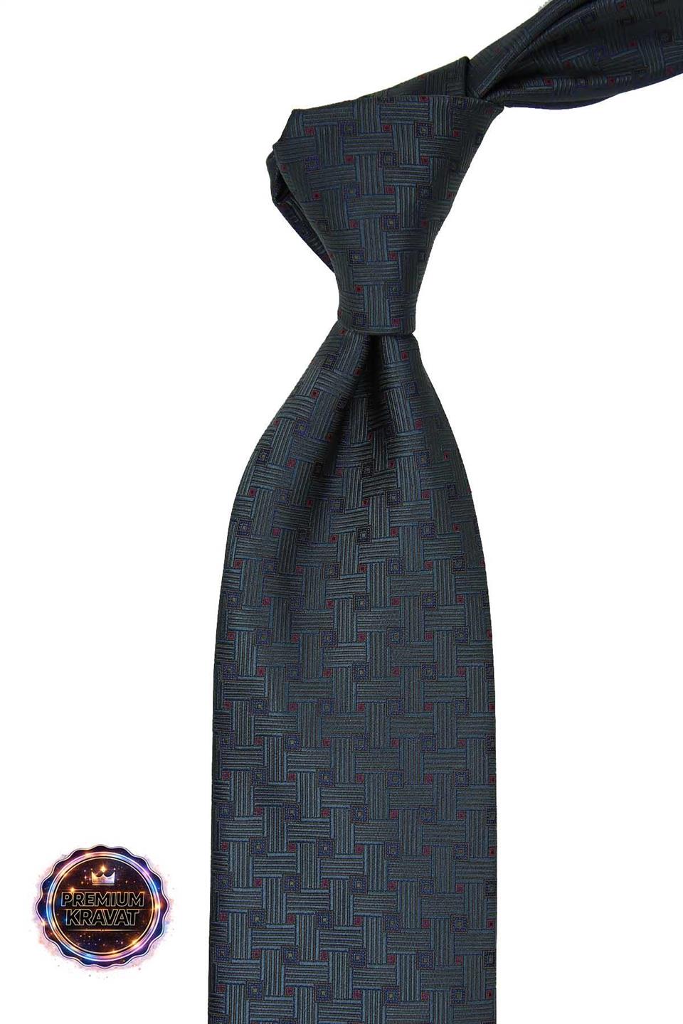 Füme - Kırmızı Kare Kravat