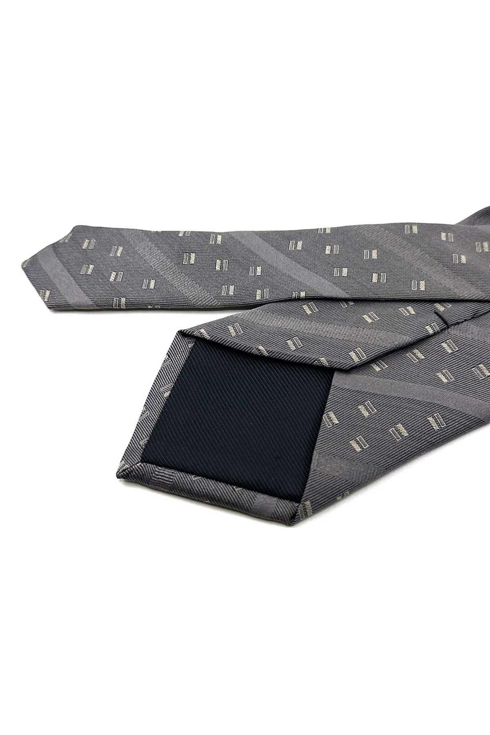 Füme Küçük Desen İtalyan İpek Kravat İK1662