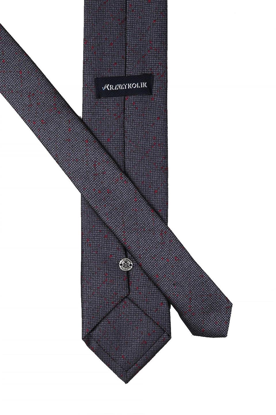 Füme Kum Desen Mendilli Klasik Kravat KK10495