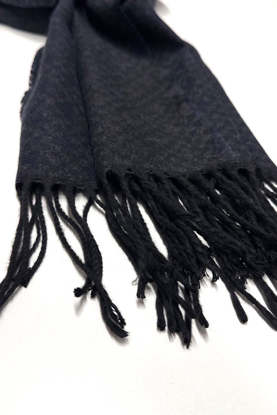 Füme - Lacivert Nokta Desen Erkek Kaşkol K412